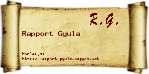 Rapport Gyula névjegykártya